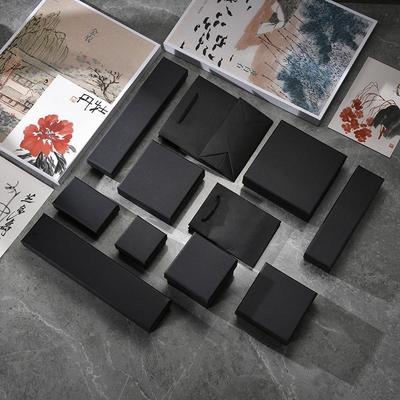 Scatola Regalo in Carta Kraft Nera Disponibile a Magazzino per Gioielli, Braccialetti, Collane, Ciondoli, Anelli, Orecchini