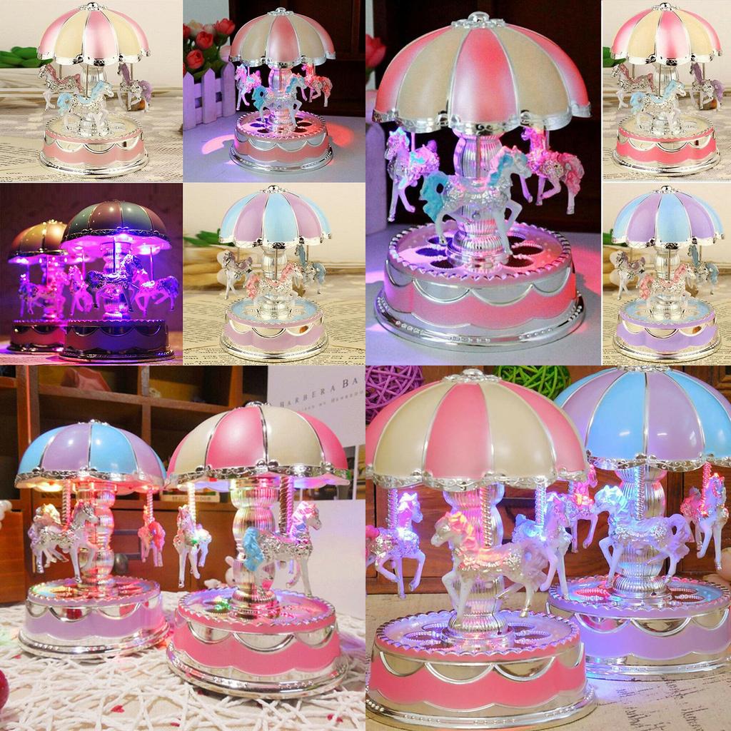 Mesmerizing Vintage Horse Carousel Music Box With Unique Light Show For Kids