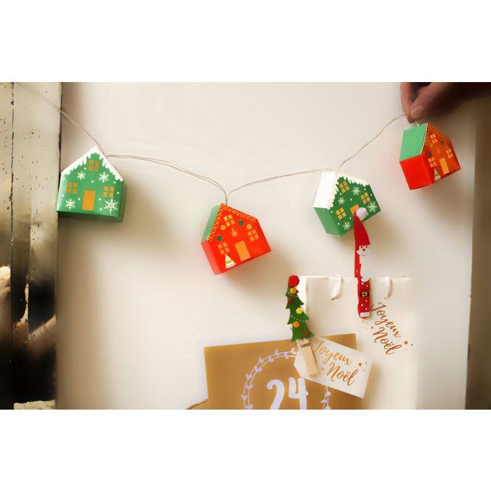 MégaCréa DIY - Guirlande de Noël Maisons en papier avec LED