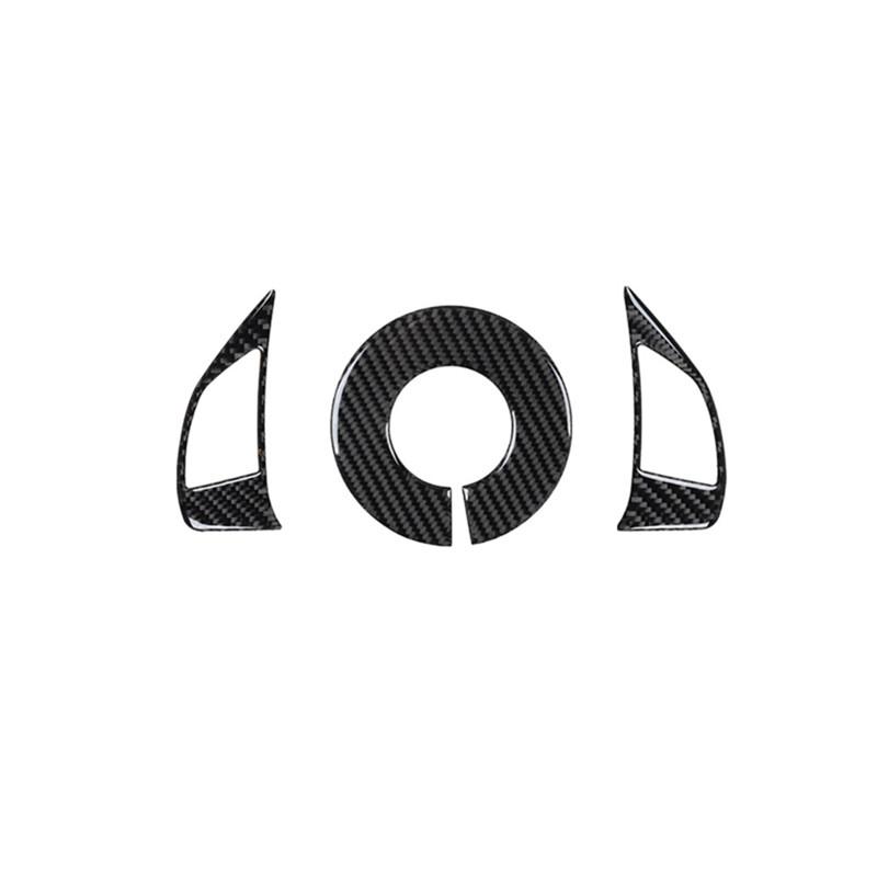 Carbon Fiber Car Steering Wheel Panel Buttons Trim Frame Cover Sticker For Fiat 500 2012-2015 Car Styling Accessories