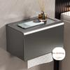 Gray Bathroom Tissue Box, Grass Paper Box, Waterproof Storage, Hand Towel Dispenser, Wall-Mounted Toilet Paper Holder, No Drilling Required
