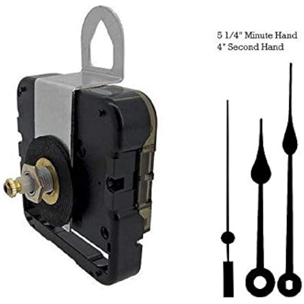 Seiko-SKP Quartz Watch Movement Kit 5" Black Spade Hands for Dials up to 1/4"