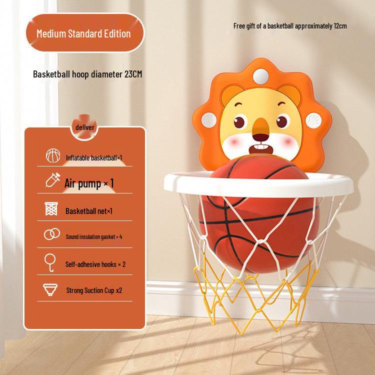 Toddler No-Drill Suction Cup Indoor Basketball Hoop - Silent Scoring Toy