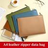With Zipper Business Briefcase PU Leather Tablet Bag New Slim Tote Bag  Professional Use