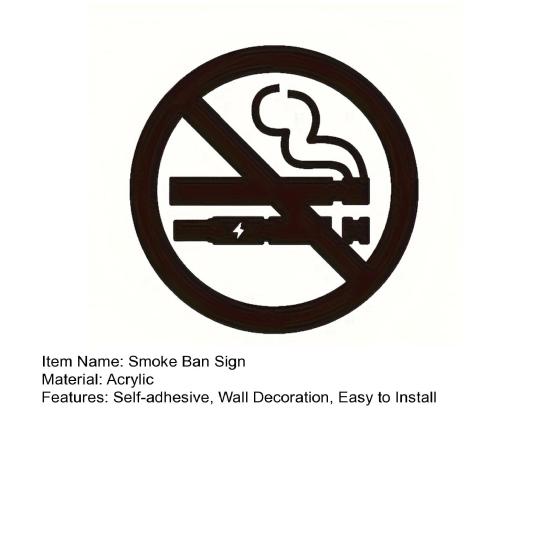 Acrylic No Smoke Sign Self-adhesive Business Office Restaurant Public Place Smoke Ban Warning Sign Wall Decoration