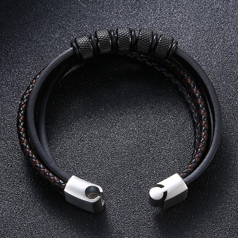 New Men's Leather Bracelet New Style Hand-woven Multi-layer Combination Accessory Fashion Man Jewelry