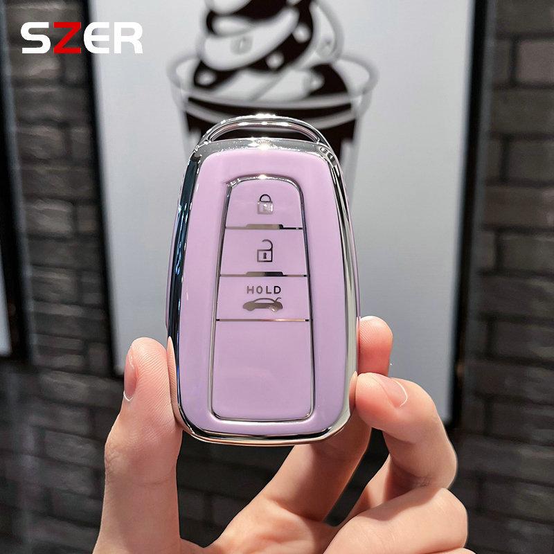 TPU Car Key Cover For Corolla Rav4 Camry 70 CHR Prado 150 Highlander Key Case Holder Accessories Fob 2 3 Buttons