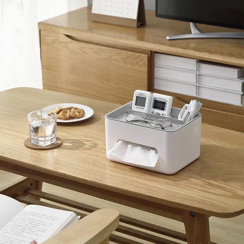Multifunctional Desktop Storage Box Bathroom Living Room Remote Control Debris Tissue Storage Box Office Restaurant Storage Box