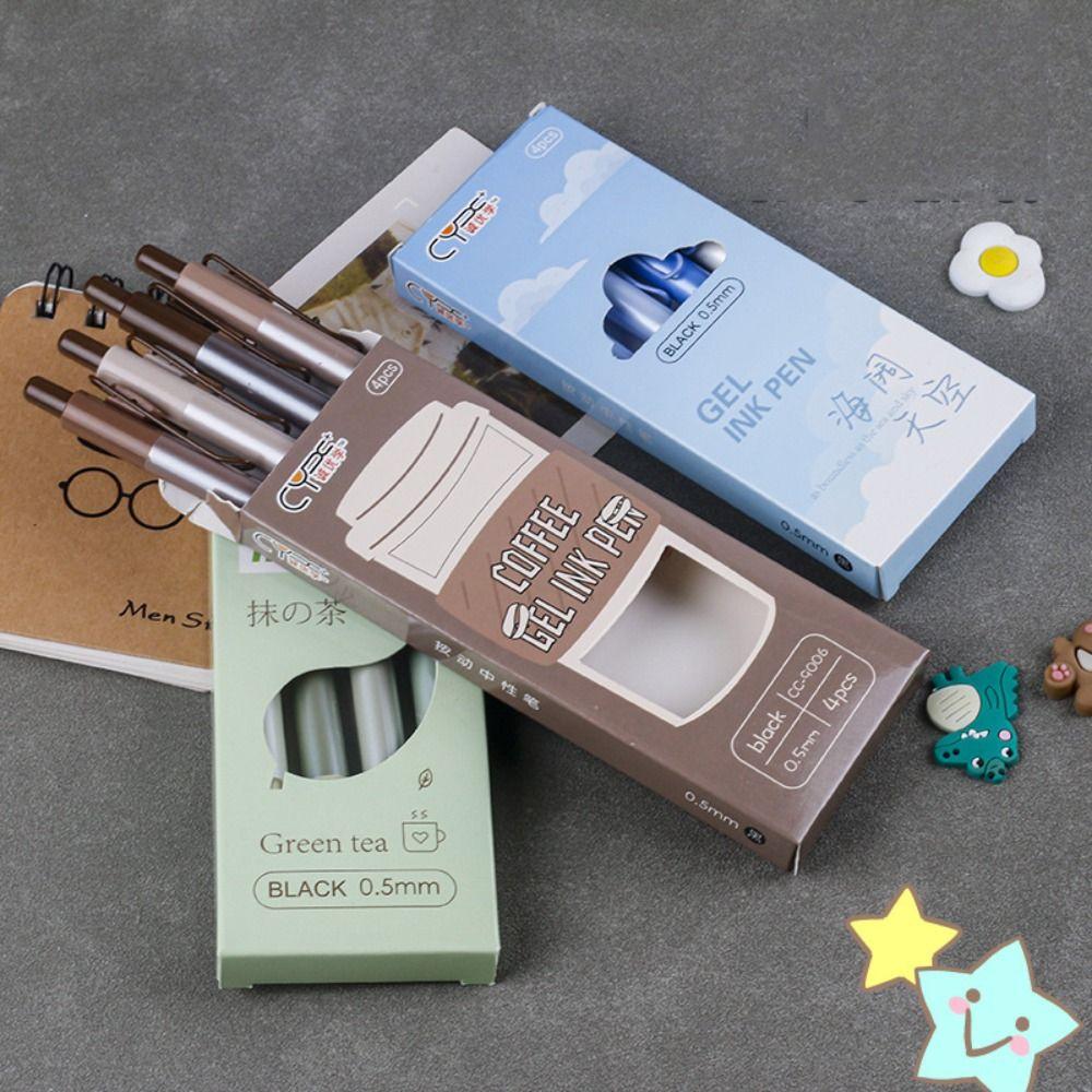 4PCS Cute 0.5mm For Writing Creative Stationery Soft Bread Touch Neutral Pen Gel Pen Ballpoint Pen