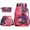 Minecraft Schooltas Game Merchandise Student Grote Capaciteit Print Drie Delige Schooltas Mannen En Vrouwen