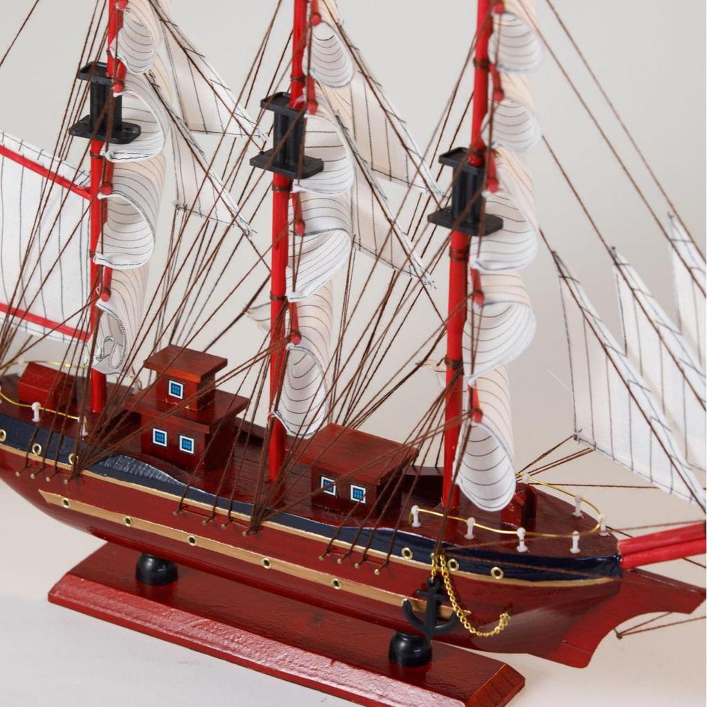 Smooth Sailing Solid Wood Large Sailboat Model: Living Room Decoration, Wedding & Housewarming Gift.