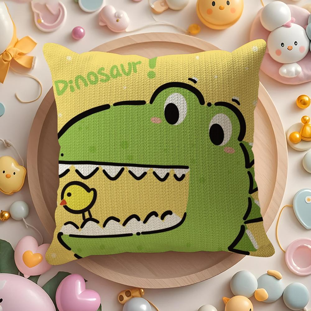 Cute Animals Cushion Cover DoubleSided Printed Organic Linen Pillow Cover Decorative for Sofa Home