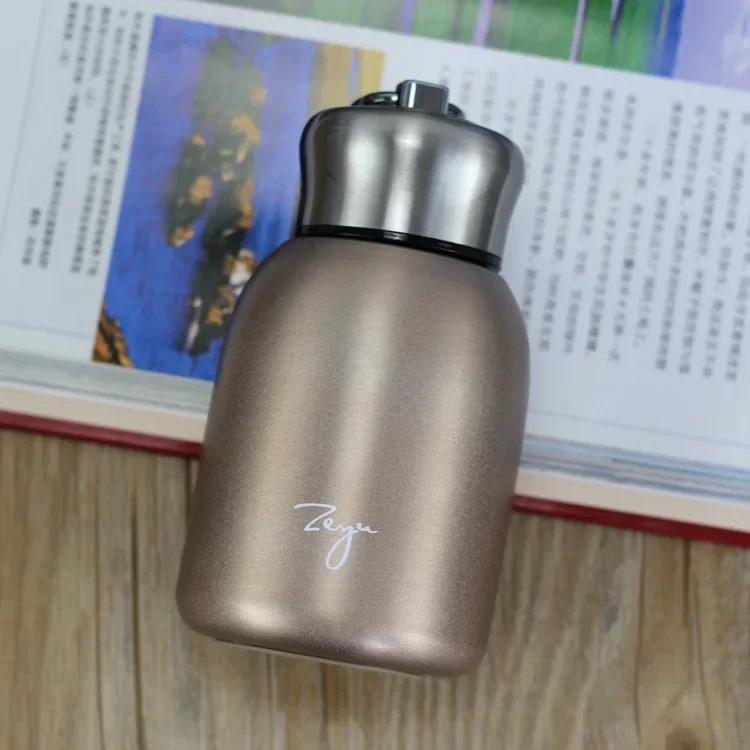 1Pc 300ML Fashion Mini Coffee Vacuum Flasks Lovely Stainless Steel Thermos Portable Travel Water Bottle With Lid Cups