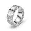 Anello con Motivo a Greca Vintage per Donne Uomini Acciaio Inossidabile Placcato Oro Banda da 8 Mm Anti-appannamento per Uso Quotidiano