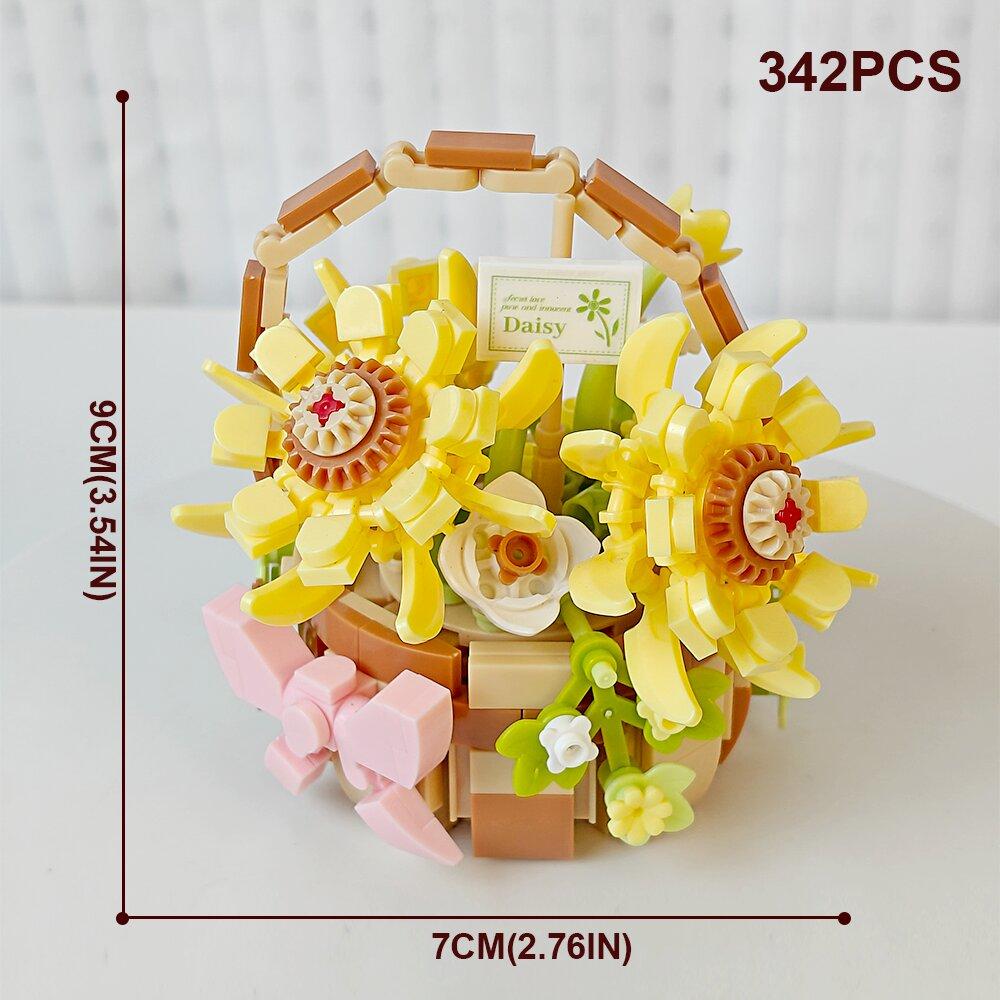 HUIQIBAO MOC Flower Model Micro Building Block DIY Eternal Bouquet Home Desk Desk Plant Decoration Brick Girl Gift Children Toy