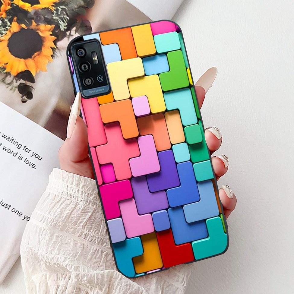 Für ZTE Blade A51 Hülle Für ZTE Blade A71 Case A7030 Luxus Schmetterling Liebe Süße Katze Cool Hübsch Löwe Bemalt Schwarzes Silikon