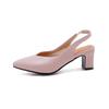 Casual Mode Högklackade Pumps Bekväma Slingback Skor Stor Storlek 44 45 Rosa Vita Damskor Klack Kontor Fest Bröllopsskor