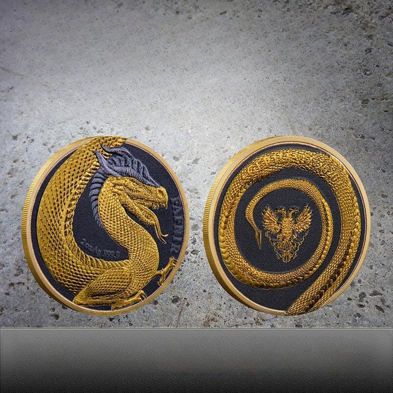 Russian Dragon Commemorative Coins, Metal Crafts, Commemorative Medals, Collectibles, Gifts