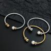 Creative Steel Wire Pearl Zircon Gold-plated Stainless Steel Women's Bracelet Waterproof and Rust-free Couple Bracelet