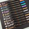 12-Color Quick-Dry Pearlescent Water-Based Paint Markers for Drawing & Greeting Cards