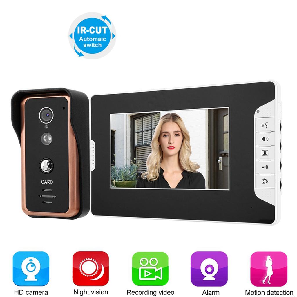 7-palcový video interkomový zvonček s elektronickým zámkom a tlačidlom na otvorenie dverí
