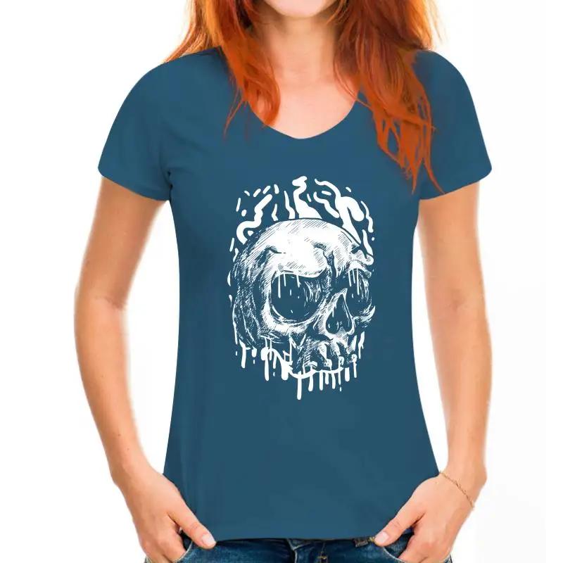 Dripping Skull T-Shirt S-5Xl Screenprinted Rock Mens Punk Goth Metal Grunge Retro Tee Shirt
