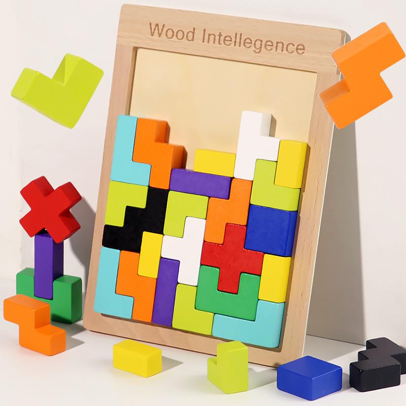3D Tetris Blocks Puzzle for Kids, Ages 3-6 – Montessori Educational Toy for Early Learning