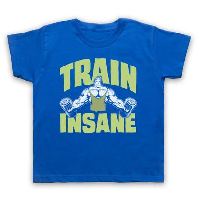 Treine Insanamente Slogan de Treino na Academia Músculos de Bodybuilding Criança Camiseta Infantil