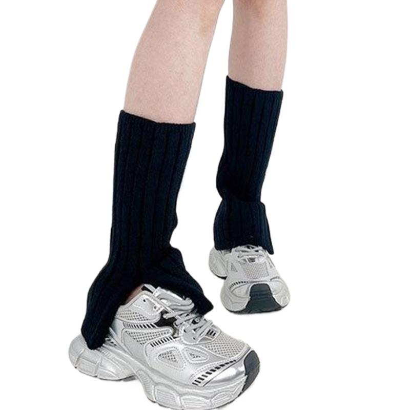 Ribbed Knitted Long Socks Knit Leg Warmers for Girl Women High Elastic Stockings Winter Loose Socks Stylish Accessories