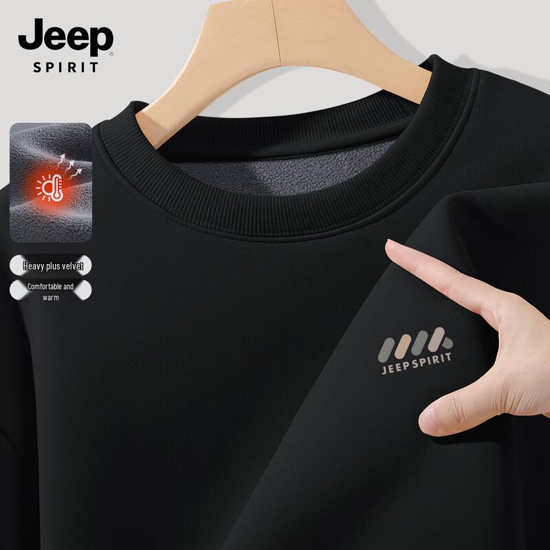 JEEP SPIRIT Herren 2025 Fleecegefüttertes Sweatshirt mit lockerem Schnitt