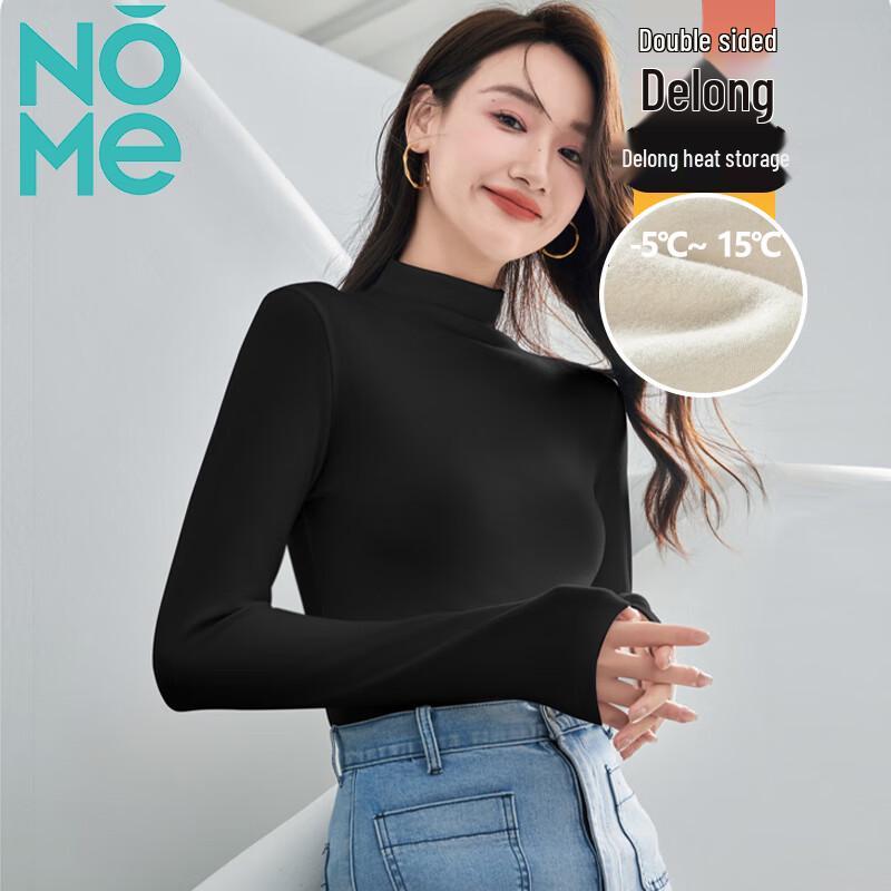 NOMe Women s 2026 German Velvet Fleece-Lined Half-High Collar Long Sleeve Top 2XL