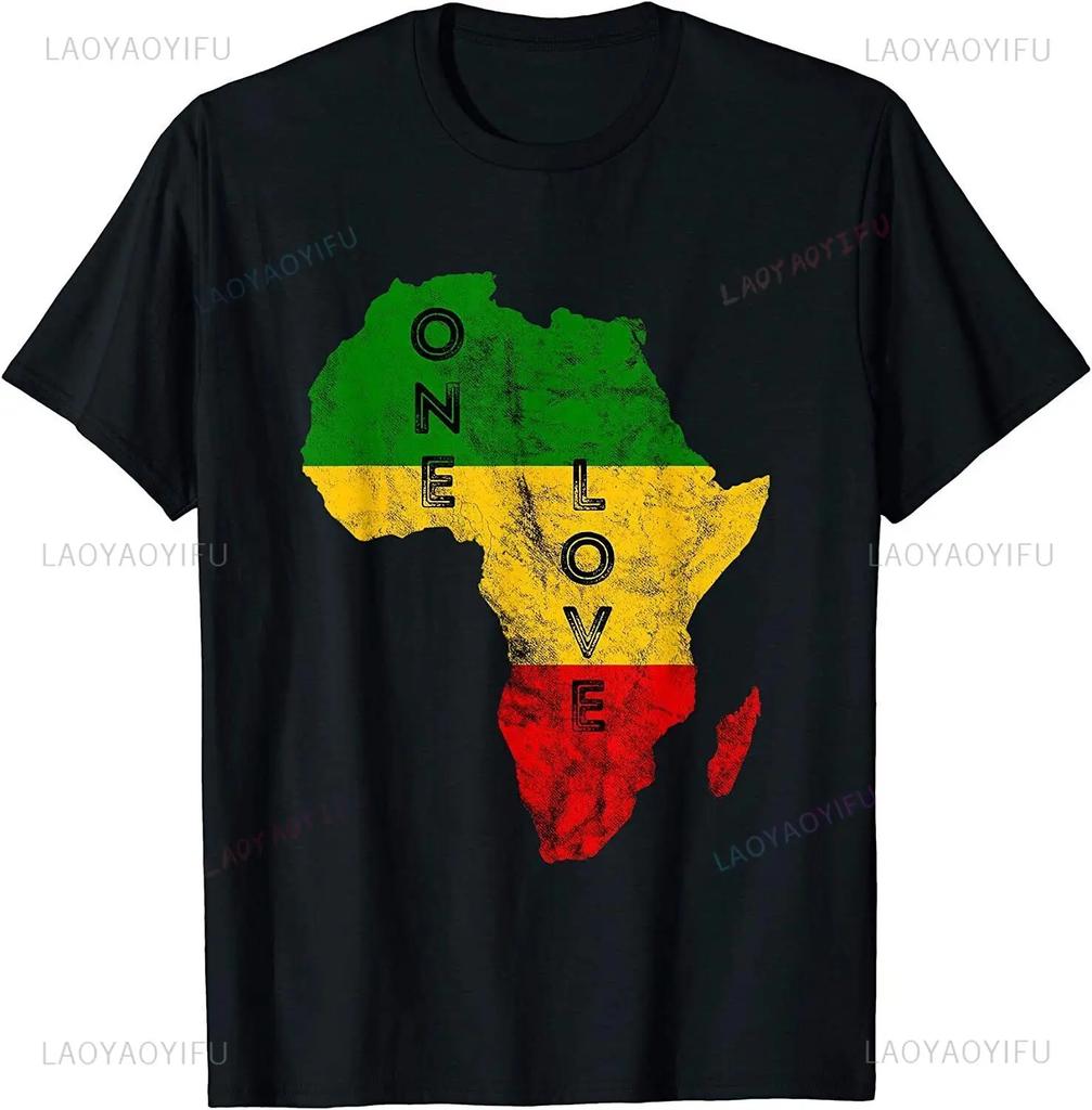 Hipster Reggae Africa Map Rasta Regae Music Vintage T Shirt Clothes 90s Hipster Short Sleeve Tshirts for Men Cotton Cool Tshirt