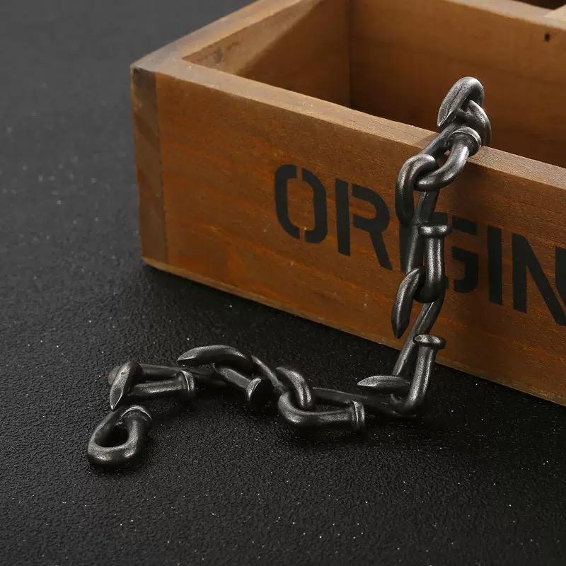 Creative Vintage Nail Hook Interlocking Bracelet Minimalist Versatile Chain Punk Style Trendy Jewelry for Women