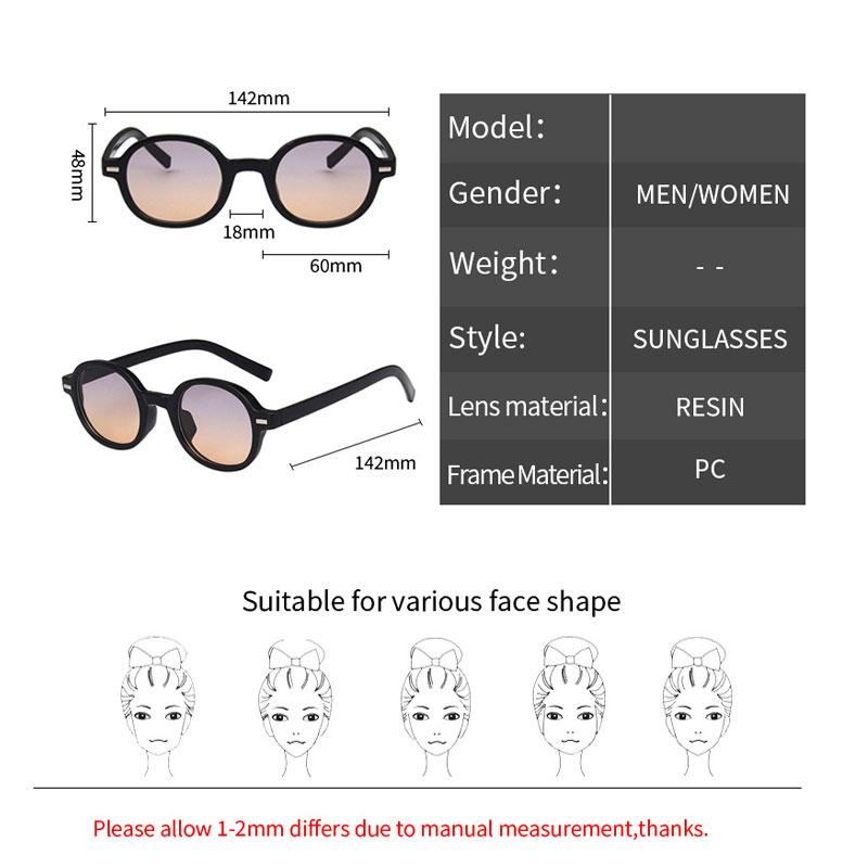 New Retro Oval Sunglasses Women Small Frame Streetwear Gradient Eyewear Fashion Designer Sun Glasses For Female