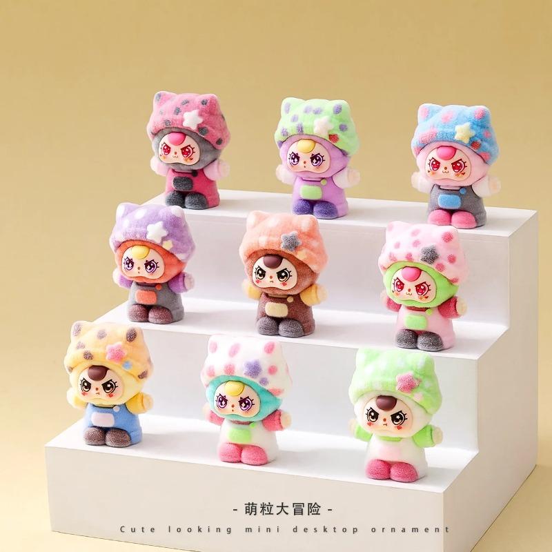 9 adet/10 adet Set Babythree Figür Oyuncak Mini Kedi Figür Masaüstü Dekorasyonu Model Süsler Oyuncaklar Erkek Kız Noel Hediyeleri
