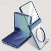 Transparent Acrylic Plating Magnetic Case for Samsung Galaxy Z Flip 7 8 Flip7 Flip8 Hinge Protection Screen Protector Cover