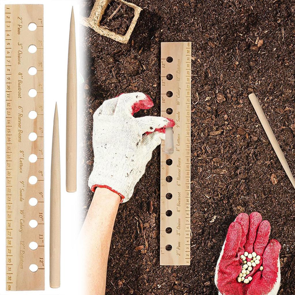 Seeding Ruler With Dibber Practical Functional Garden Tool For Gardening