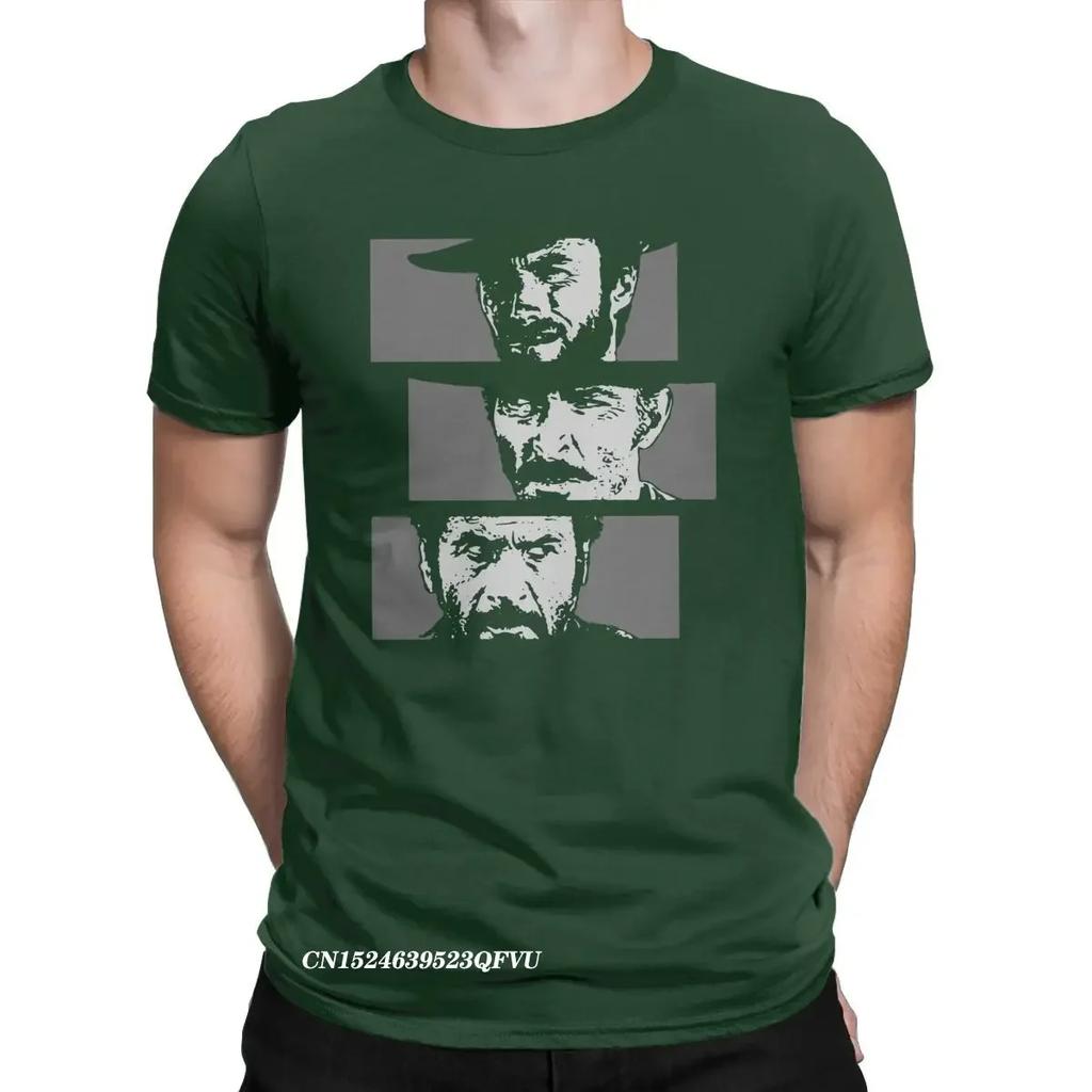 The Good The Bad and The Ugly T-Shirt Herren Premium Baumwolle Freizeit T-Shirts Clint Eastwood T-Shirt Harajuku Kleidung Sommer