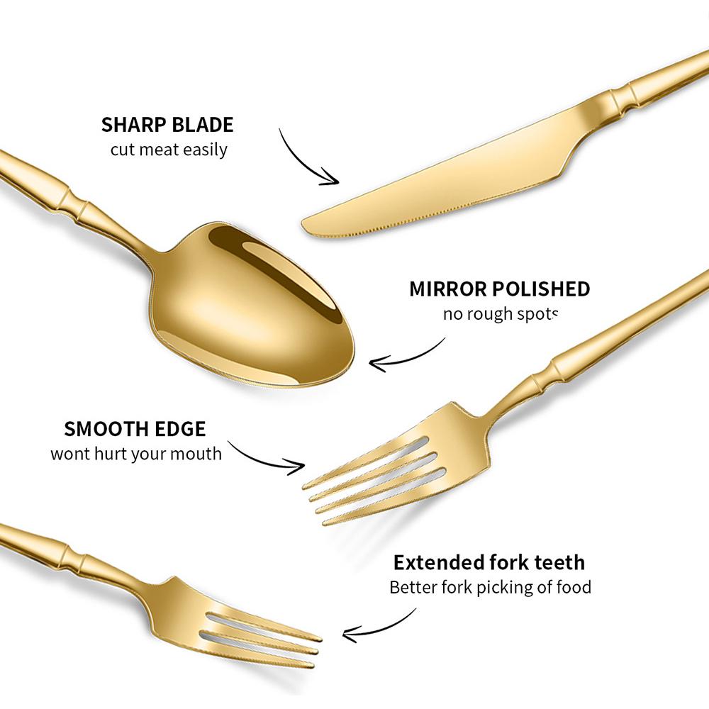 20/30pcs Dinnerware Set Stainless Steel Tableware Hammer Pattern Handle Knife Fork Coffee Spoon Flatware Dishwasher Safe Cutlery