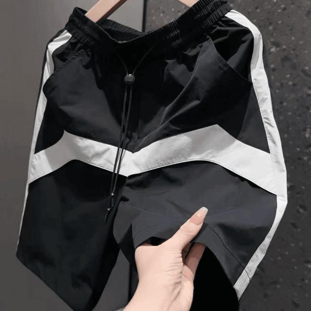 New Summer Patchwork Shorts for Men Quick-Drying Loose Fit Sports Beach Leisure Trend