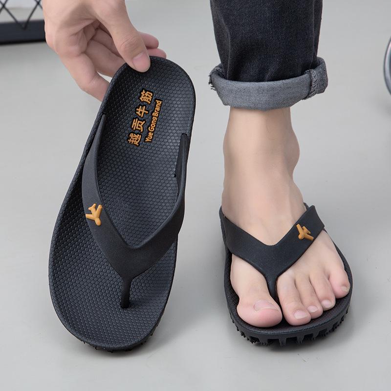 Men's Retro Thickened Sports Flip-Flops - Wear-Resistant, Non-Slip Casual Slippers