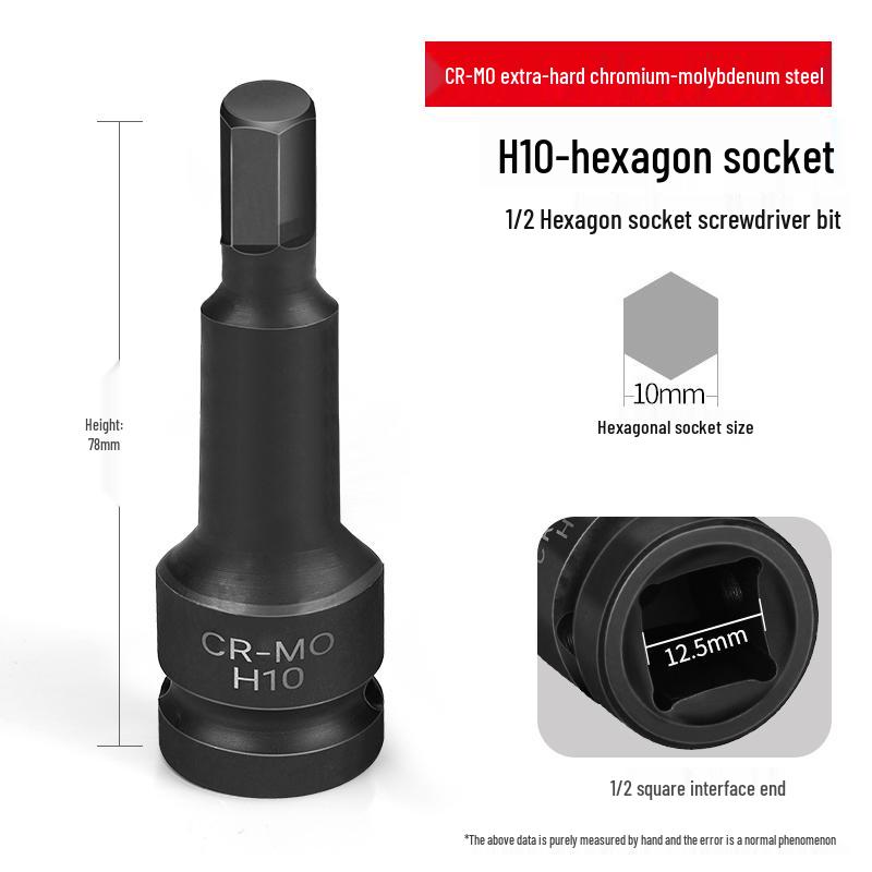 1/2'' Torx Impact Hex Bit Wrench with Magnetic Chrome Molybdenum Steel Head