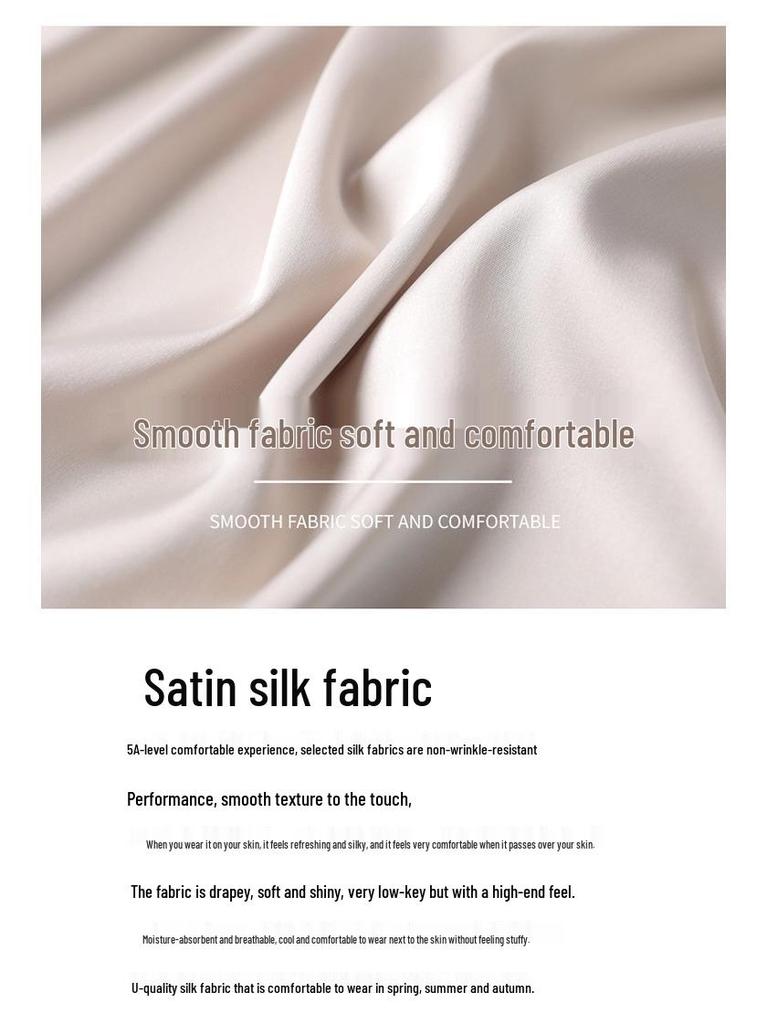 Women's V-Neck Mulberry Silk Camisole - Satin Inner/Outer Wear, Plus Size, Summer Top