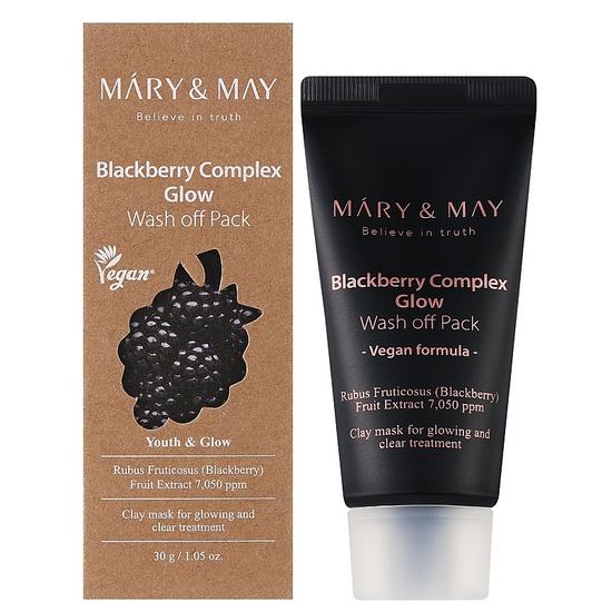 Mary&May Vegan Blackberry Complex Glow Wash Off Mask 30g / Nourishing, Moisturizing, Korean Cosmetics, Kbeauty