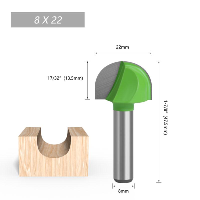 1pc 8mm Schaft Ball Nase Ende Mühle Runde Nase Cove CNC Fräsen Bit Radius Core Box Vollhartmetall router Bit Werkzeuge