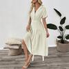 European & American Women's Casual Cuban Collar Shirt Dress 2026