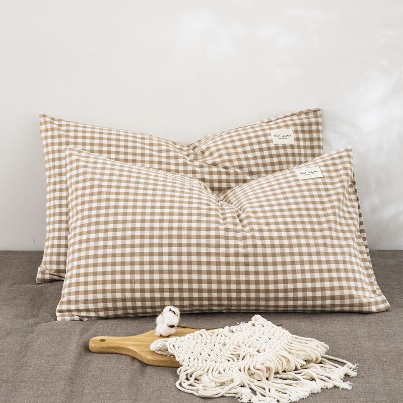 Set di Federe 100% Cotone Puro Lavato per Dormitorio - Confezione da Due Federe, Adatto per Cuscini Singoli o Doppi.