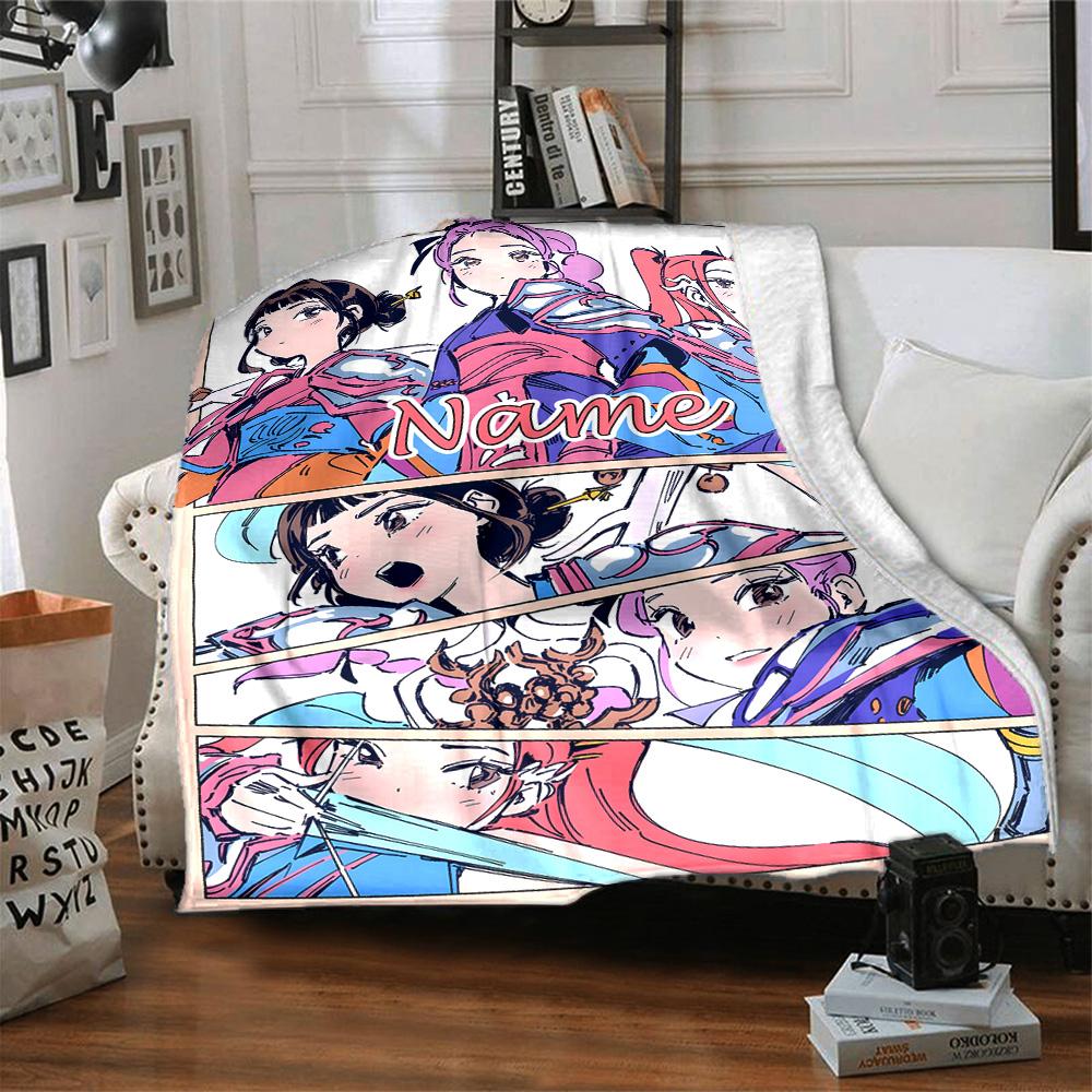 Customizable KPop Demon Hunters31 Throw Blanket – Personalized Name, All-Season Cozy Snug Blanket, Machine Washable, Personalized Blanket