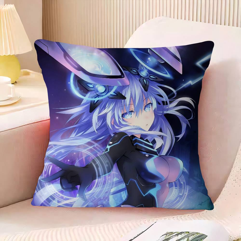 H-Hyperdimension N-Neptunia Cushion Cover Pattern Soft Plush Pillow Case For Home Living Room Sofa Deco