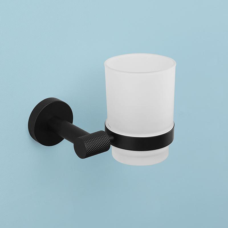 Matte Black Bathroom Accessories Knurled  Towel Bar Bath Robe Hook  Bathroom Hardware Set Shelf for Towels Paper Tissue Hol